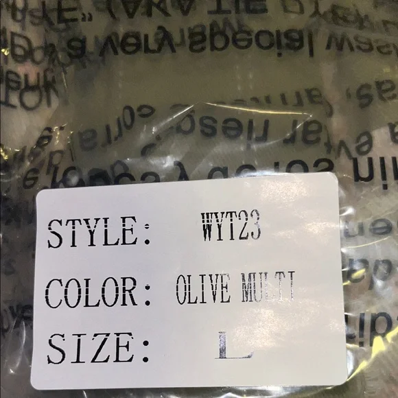 POL L Olive and Cream Patchwork V-Neck Button Front Top - Picture 5 of 5